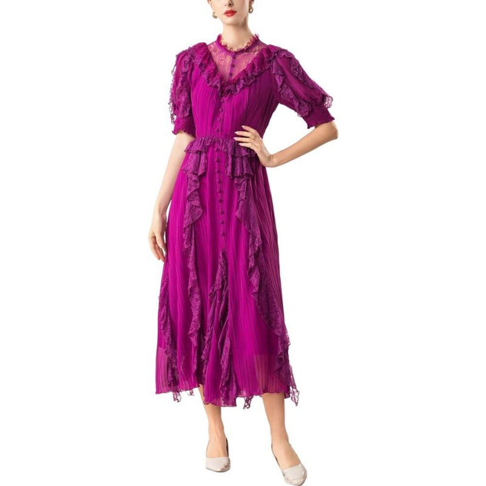 Burryco Womens Short Sleeve Midi Dress